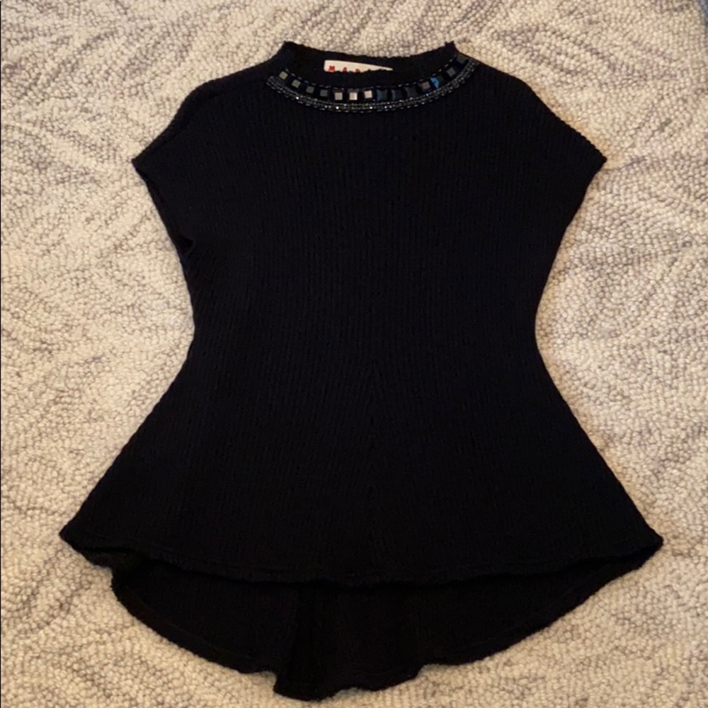 Marni ribbed high low sweater